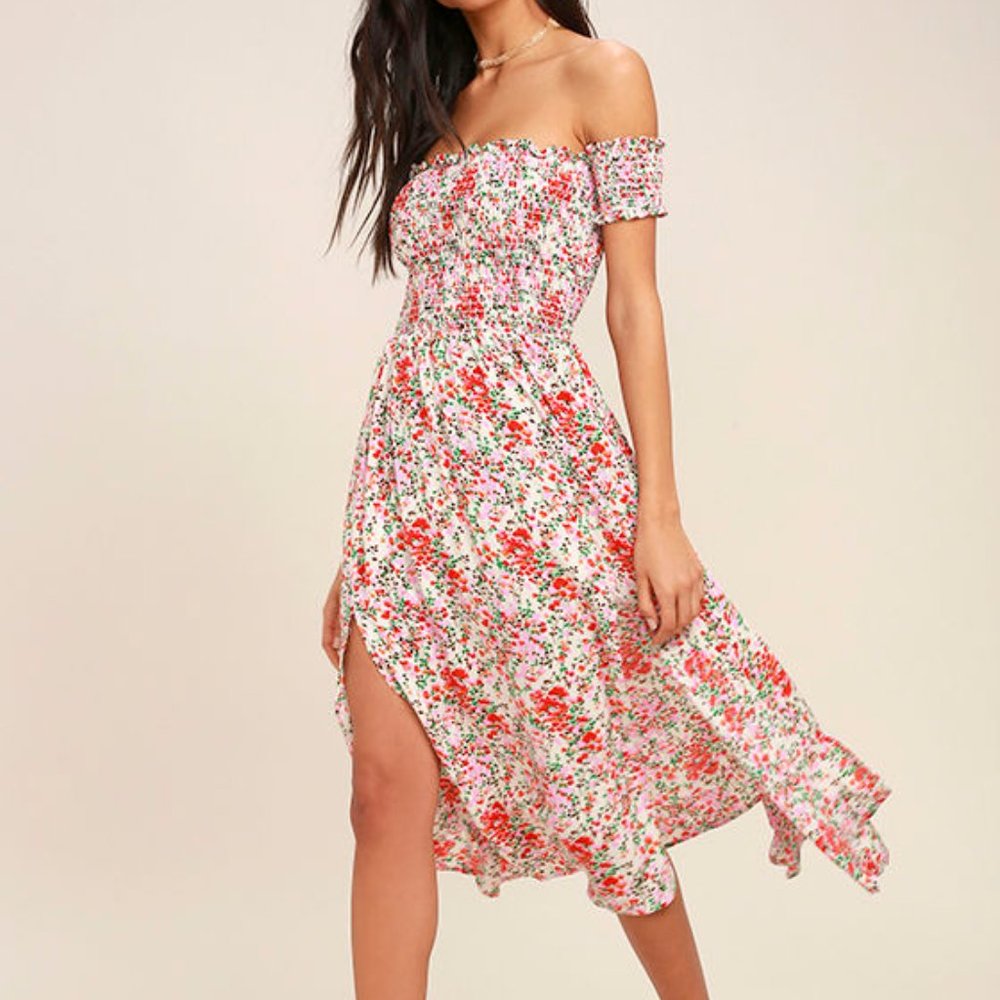 View from the Meadow Floral Print Off-the-Shoulder